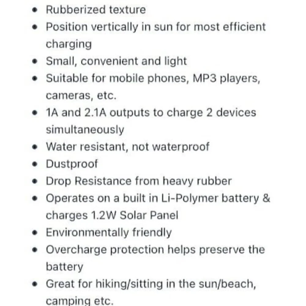 Portable solar charger blue